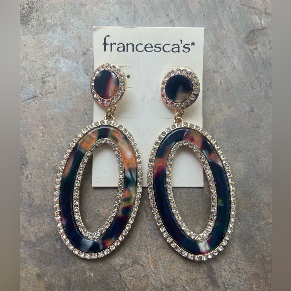 Francesca's Collections Silver Statement Earrings